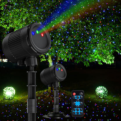 VanSmaGo Proyector Láser de Luces de Navidad para Exterior, Láser de 3 Colores, Espectáculo de Luces de Luciérnaga con Mando a Distancia RF, Regalo de Navidad, Decoración del Hogar, Jardín