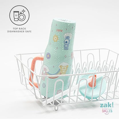 Zak Designs Care Bears Sutton - Vaso de viaje para uso en movimiento, acero inoxidable de 30 onzas con aislamiento al aspiradora, popote de silicona y asa de transporte para bebidas frías (osos de