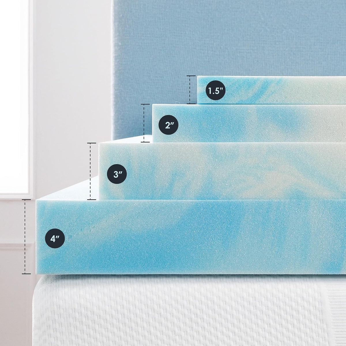 Best Price Mattress - Colchón de Espuma viscoelástica con Flujo de Aire de refrigeración AeroBreeze de 2 Pulgadas, Esencial para recámara, tamaño Queen