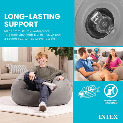 Intex Beanless Bag™ Silla Inflable, 107 cm x 104 cm x 68.5 cm, beige