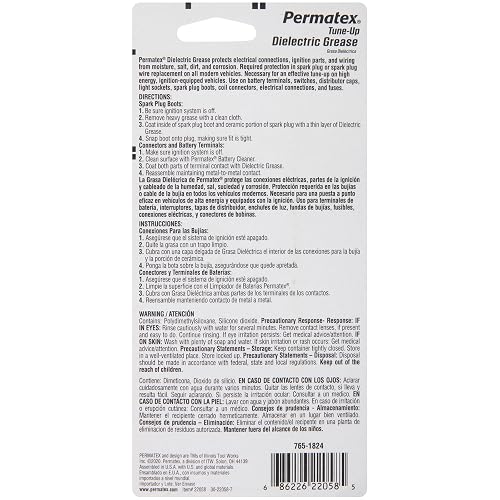 Permatex Grasa Dieléctrica, Transparente, 3 Oz