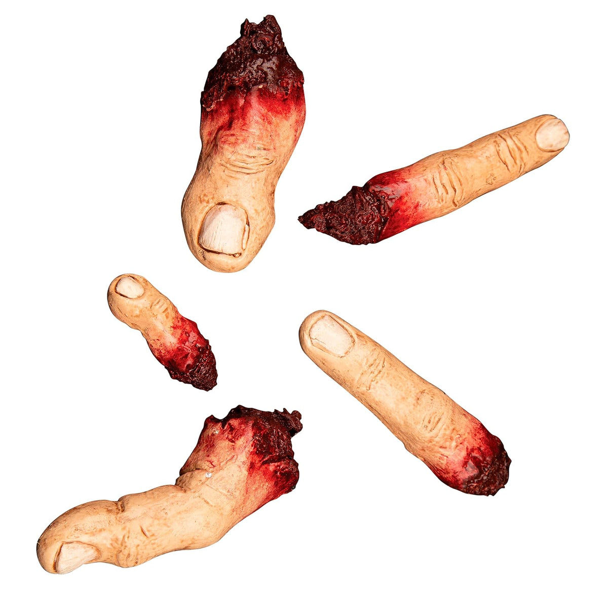 Ghoulish Productions Bloody Severed Fingers, Articulo Decorativo de Dedos Sangrientos Cortados, Decoraciones Sangrientas de Halloween para Decorar Casa de Terror, Hogar u Oficina