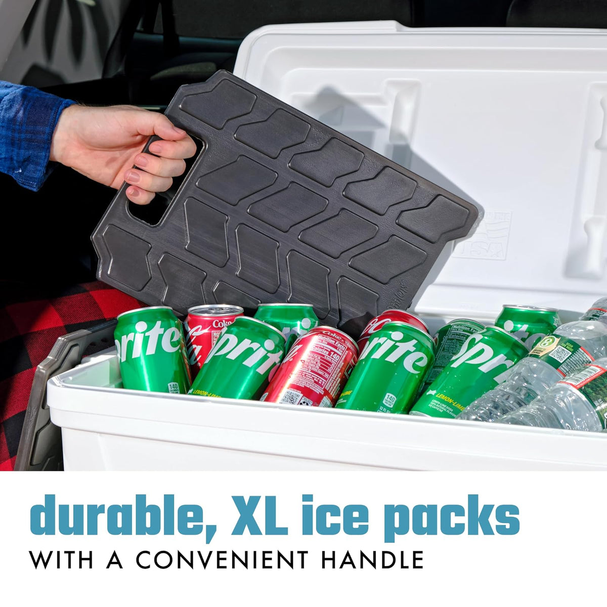 Cool Coolers by Fit & Fresh XL - Bloques de hielo delgados, reutilizables y de larga duración XL para enfriadores, bolsas de hielo delgadas XL para enfriadores y bolsas enfriadoras, ahorro de espacio,
