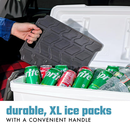 Cool Coolers by Fit & Fresh XL - Bloques de hielo delgados, reutilizables y de larga duración XL para enfriadores, bolsas de hielo delgadas XL para enfriadores y bolsas enfriadoras, ahorro de espacio,