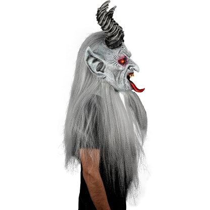 Ghoulish Productions Máscara De Látex Winter Krampen, Accesorio Cosplay Demonio de la Navidad, Disfraz Aterrador para Halloween y Fiestas Temáticas, Cosplay Monstruos Mitológicos, Diseño Artesanal