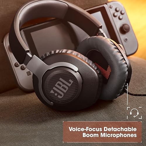 JBL Audífonos Gamer Over Ear Quantum 100 con Micrófono Extraíble | Mantente en el centro del juego con la firma JBL QuantumSOund, juega aún más tiempo con comodidad de espuma viscoelástica