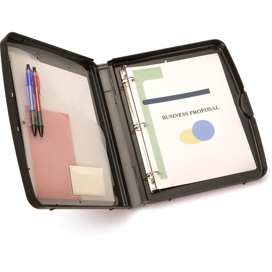 Officemate 83309 - Caja de almacenamiento para portapapeles con anillas, color gris