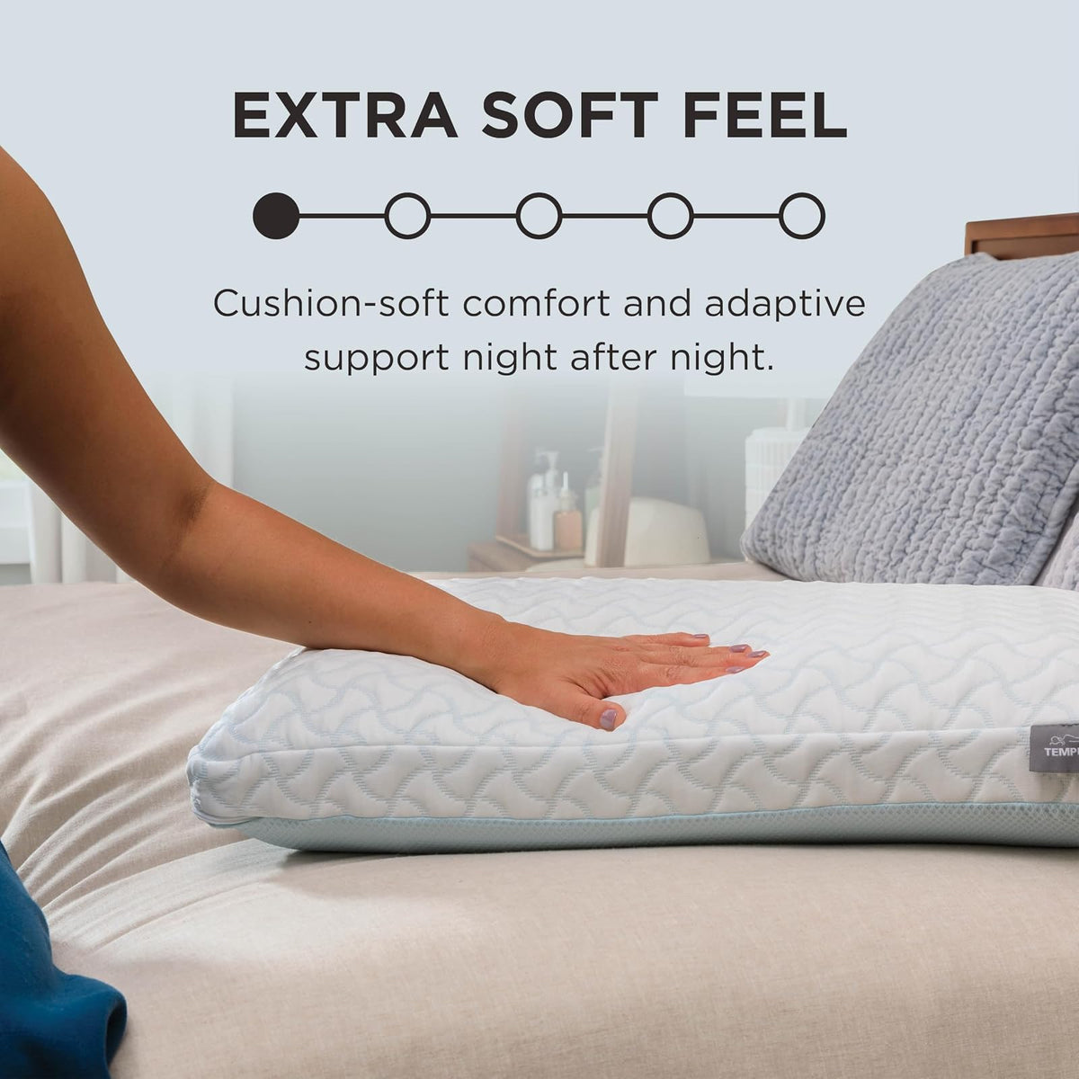 TEMPUR-Pedic TEMPUR-Cloud + Cooling, estándar, Pack de 2 Almohadas, estándar, Color Blanco, 2 Unidades