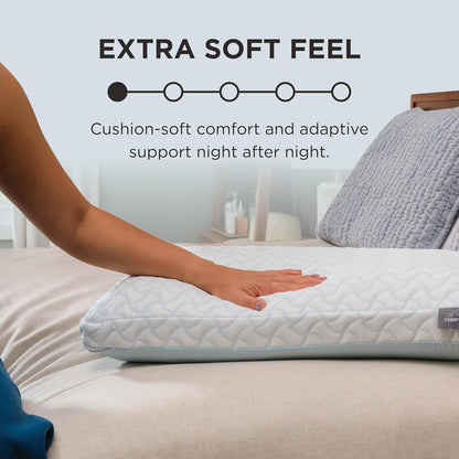 TEMPUR-Pedic TEMPUR-Cloud + Cooling, estándar, Pack de 2 Almohadas, estándar, Color Blanco, 2 Unidades