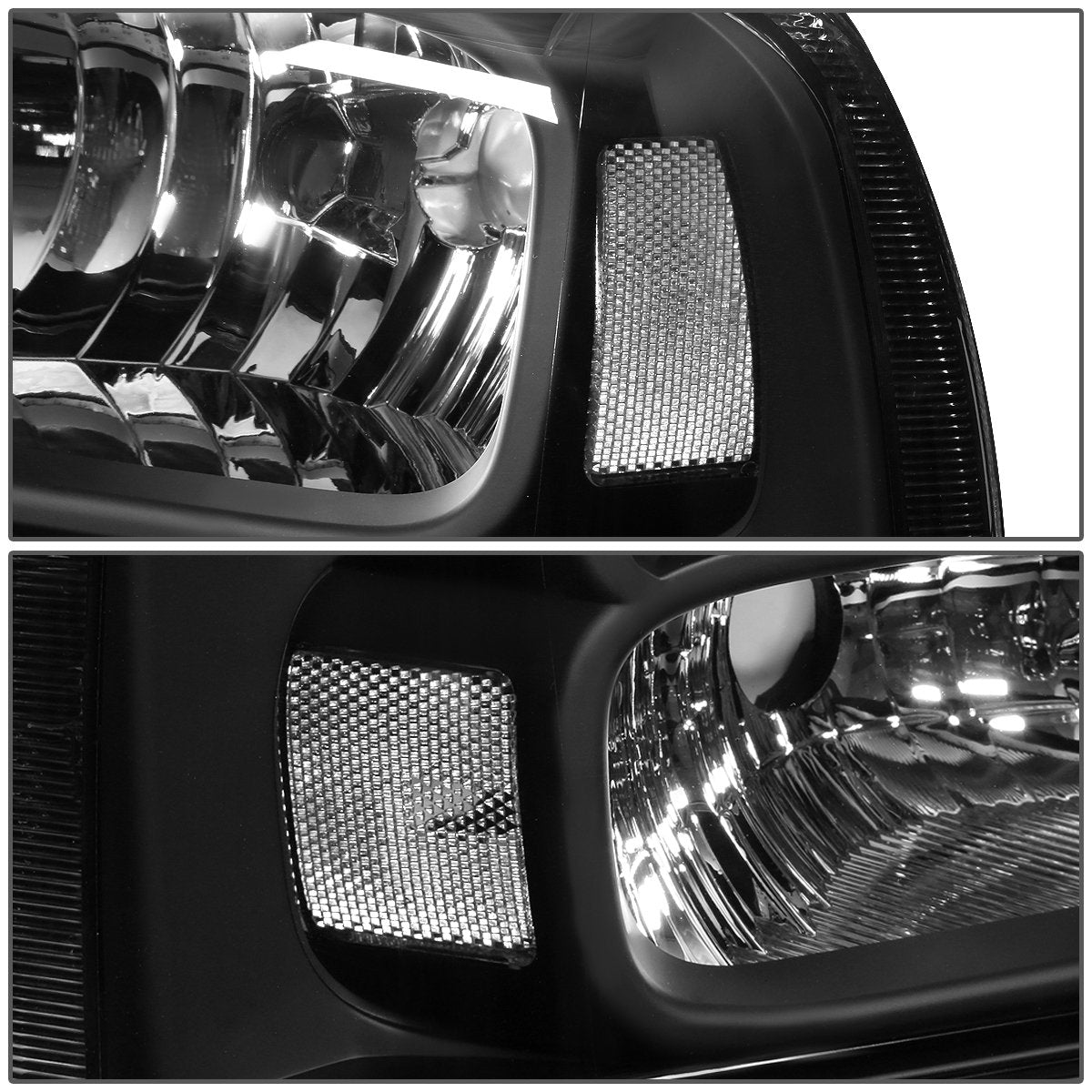 Dna Motoring Faros Delanteros para Ford F250/F350/F450/F550SD, Negro/Transparente, HL-OH-FSD05-BK-CL1