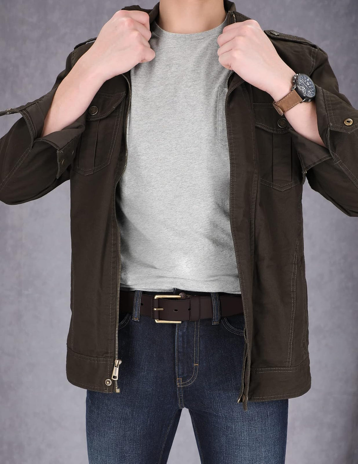 Timberland Cinturón de piel para hombre grande y alto de 40 mm