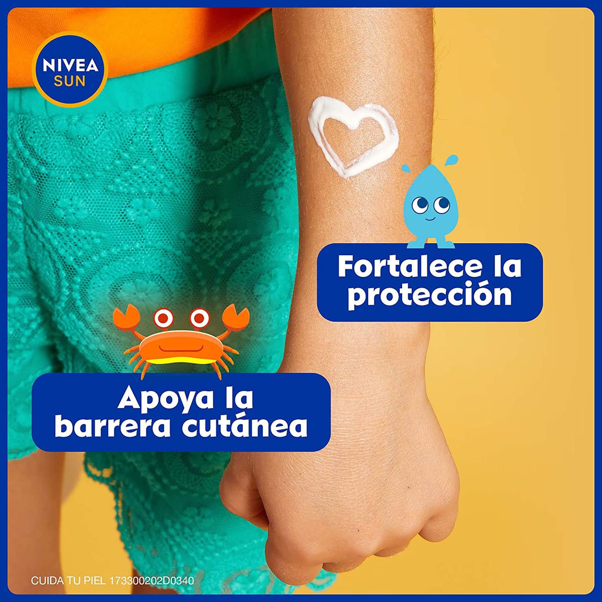 NIVEA SUN KIDS Protector Solar Corporal Protect & Sensitive (200 ml), Loción Solar en Spray No Grasosa ni Pegajosa Ideal para la Piel Sensible de los Niños Fps 50+ Resistente al Agua