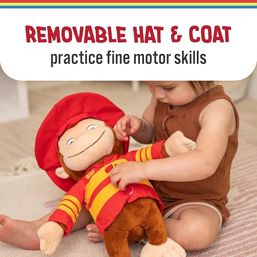 Kids Preferred Curious George Bombero, Juguete Animal de Peluche de 15 Pulgadas para niños y niñas pequeños
