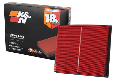 K&N KNA-2443 Filtro de Aire del Motor 18000 Millas Compatible con Toyota/Lexus/Mitsubishi Highlander/RAV4/Sienna/Camry/ES350/NX300/RX350 2010-2021, Rojo/Negro