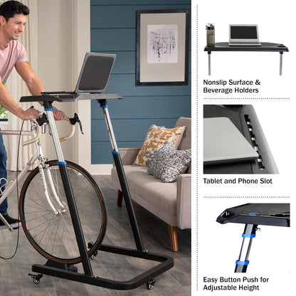 RAD Cycle Products - computadora de Entrenamiento de Bicicleta Ajustable para estación de Trabajo portátil