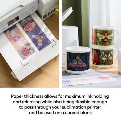 Cricut Papel para impresora de sublimación – 200 hojas | Tamaño de letra, compatible con impresora de sublimación y tinta (120 g/m²)