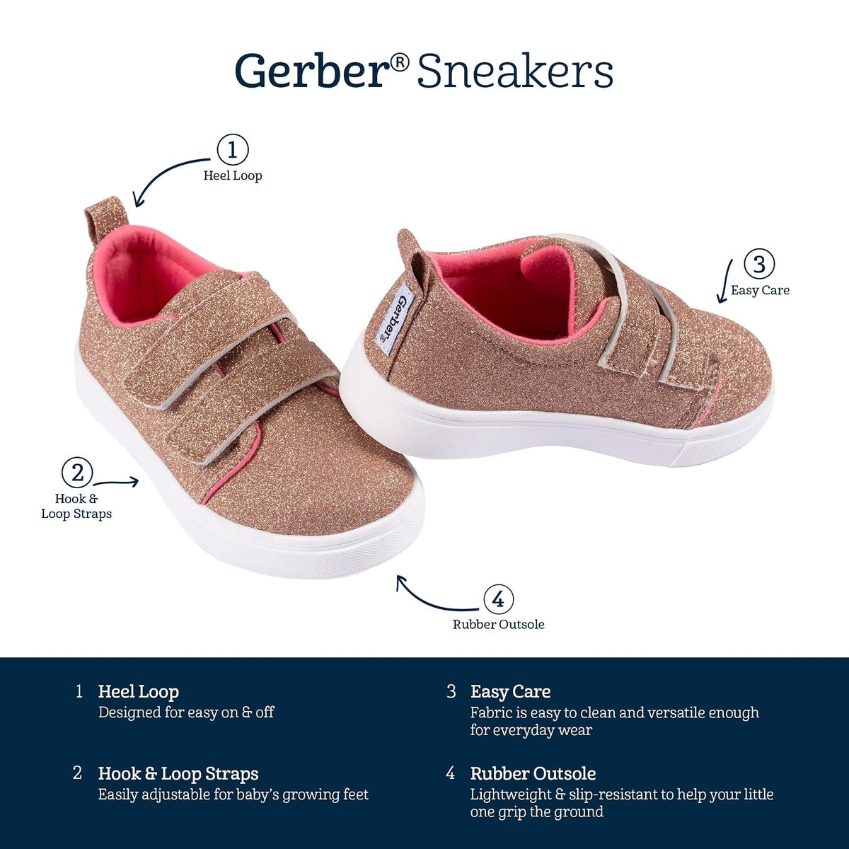 Gerber - Tenis Unisex para Cuna para recién Nacidos, para niños y niñas