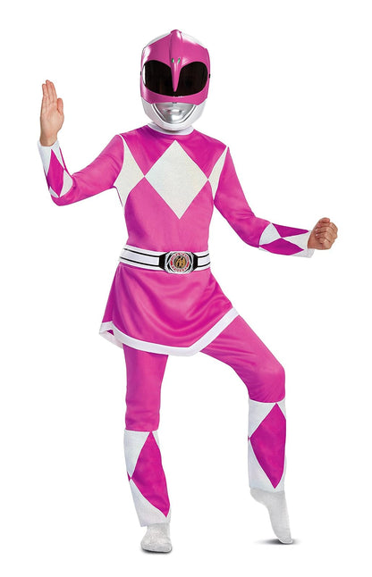 Disguise Pink Ranger Deluxe Disfraz para niño, rosa, mediano/(7-8)