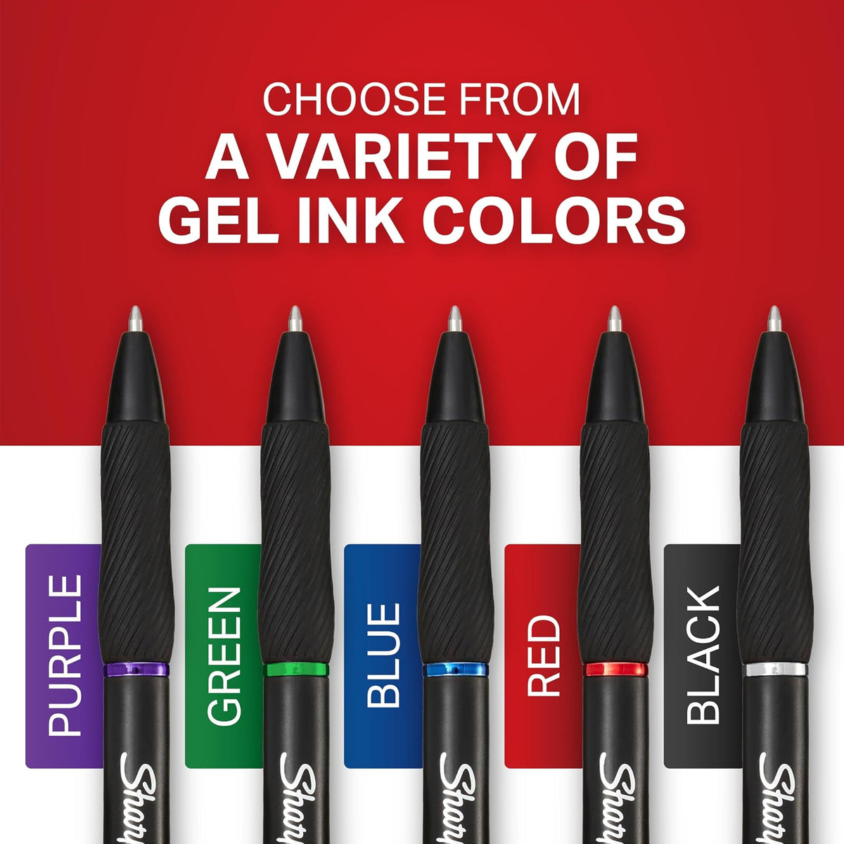 Sharpie S-Gel, bolígrafos de gel, punta media (0,7 mm), bolígrafo de gel de tinta azul, 4 unidades