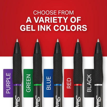 Sharpie S-Gel, bolígrafos de gel, punta ultrafina (0,38 mm), negro, 4 unidades