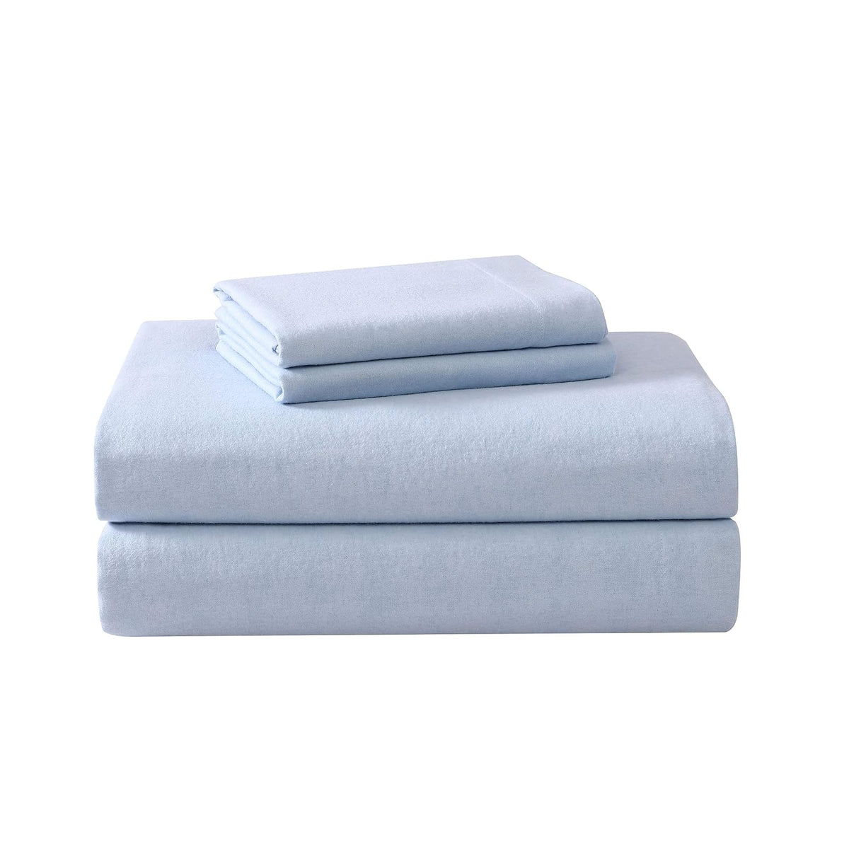 Laura Ashley - Juego de sábanas King, Ropa de Cama de Franela de algodón, Cepillado para Mayor suavidad y Comodidad (Azul Sereno, King)