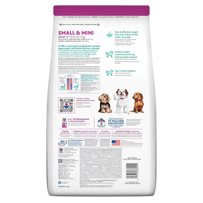 Hill's Science Diet Small Mini Perfect Weight Perro Adulto Pollo 5.7Kg | Croquetas Hill's para perro, pollo real, razas pequeñas, control de peso, músculos magros, fibras naturales de saciedad