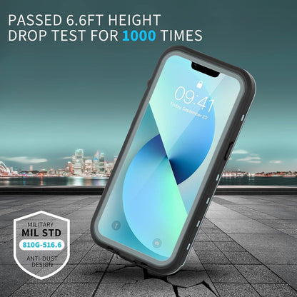 Hertekdo Funda para iPhone 13 Mini, IP68 Funda Impermeable para iPhone 13 Mini con Kickstand Absorción de Choque Resistente iPhone 13 Mini Funda Ideal para Buceo, Esquí y Natación