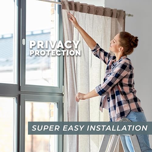Elegant Comfort - Cortinas de Lujo Jacquard para Ventana, Juego de 2 Paneles con Cenefa adjunta y Respaldo Transparente de 54 x 84 Pulgadas, Cortinas victorianas con Bolsillo para Barra para Sala de