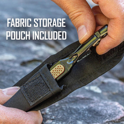 Smith's 50047 Edgesport - Afilador de cuchillo y punta ancha - Afilador portátil - Afilador de herramientas de caza y tiro con arco - Bolsa de transporte - Carburo y piedra de diamante - Afilador de