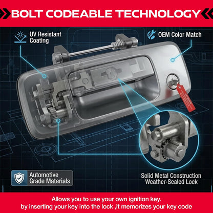 Pop & Lock PL5400 - Candado manual para portón trasero con tecnología de código de pernos para Toyota Tacoma