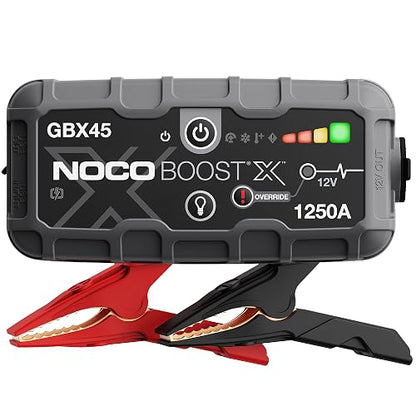 NOCO Boost X GBX45: Arrancador de batería de Auto 1250A – Booster de Litio portátil 12V, Power Bank y Cables para Pasar Corriente – para Motores de Gasolina hasta 6.5L y diésel hasta 4.0L