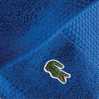 Lacoste Heritage Supima Toalla de Mano de algodón, Azul Surf, 16 x 30 Pulgadas