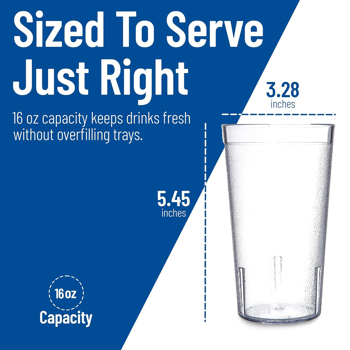 Carlisle - Vaso de plástico apilable resistente a roturas 5216-207, 16 onzas, transparente (paquete de 24)