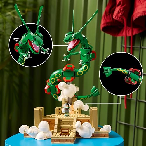 LEGO Pokémon Rayquaza – Set de Construcción – Personaje de Videojuego Articulado para Adultos – Pokémon de Tipo Volador y Dragón para Decorar – para Mayores de 18 Años – 72168