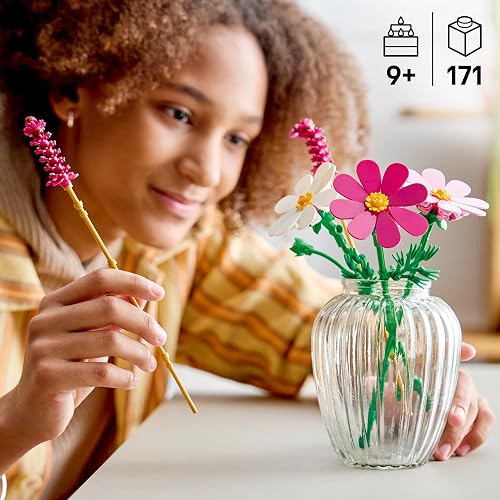 LEGO Flores de Cosmos – Set de Construcción – Decoración Vegetal – Idea de Regalo Floral para Niñas, Niños y Amantes de la Naturaleza – Arreglo Floral 11514
