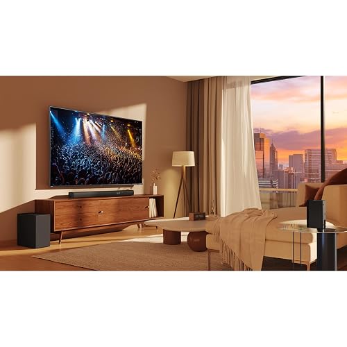 Hisense Barra de Sonido HS5100, 540W de Potencia Total de Salida,subwoofer inalámbrico,Altavoces envolventes Traseros