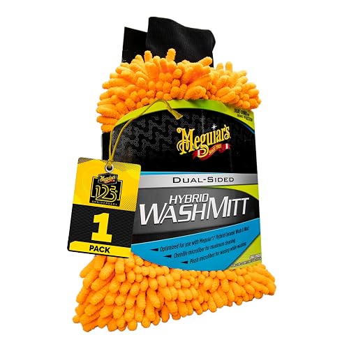 Meguiar's Hybrid Wash Mitt, Dual Sided for Washing and Waxing