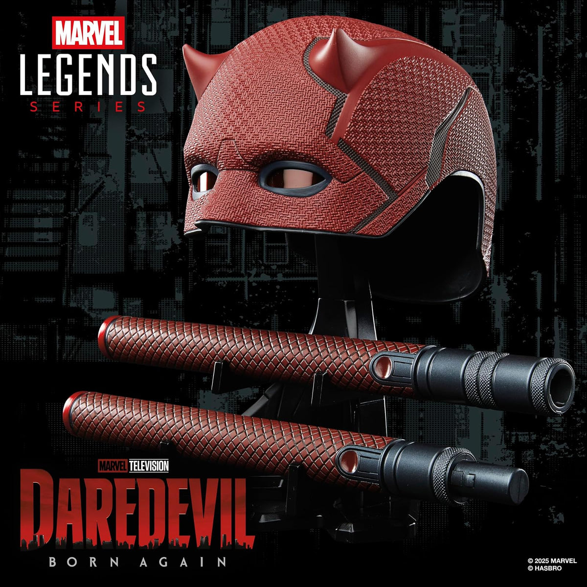Marvel Legends Series, Daredevil: Born Again, Mascara Premium para Juego de rol y bastón de Combate