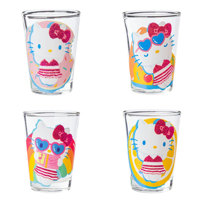 Silver Buffalo Juego de 4 Mini Vasos Nickelodeon Retro, 1.5 oz - Hello Kitty Summer Time