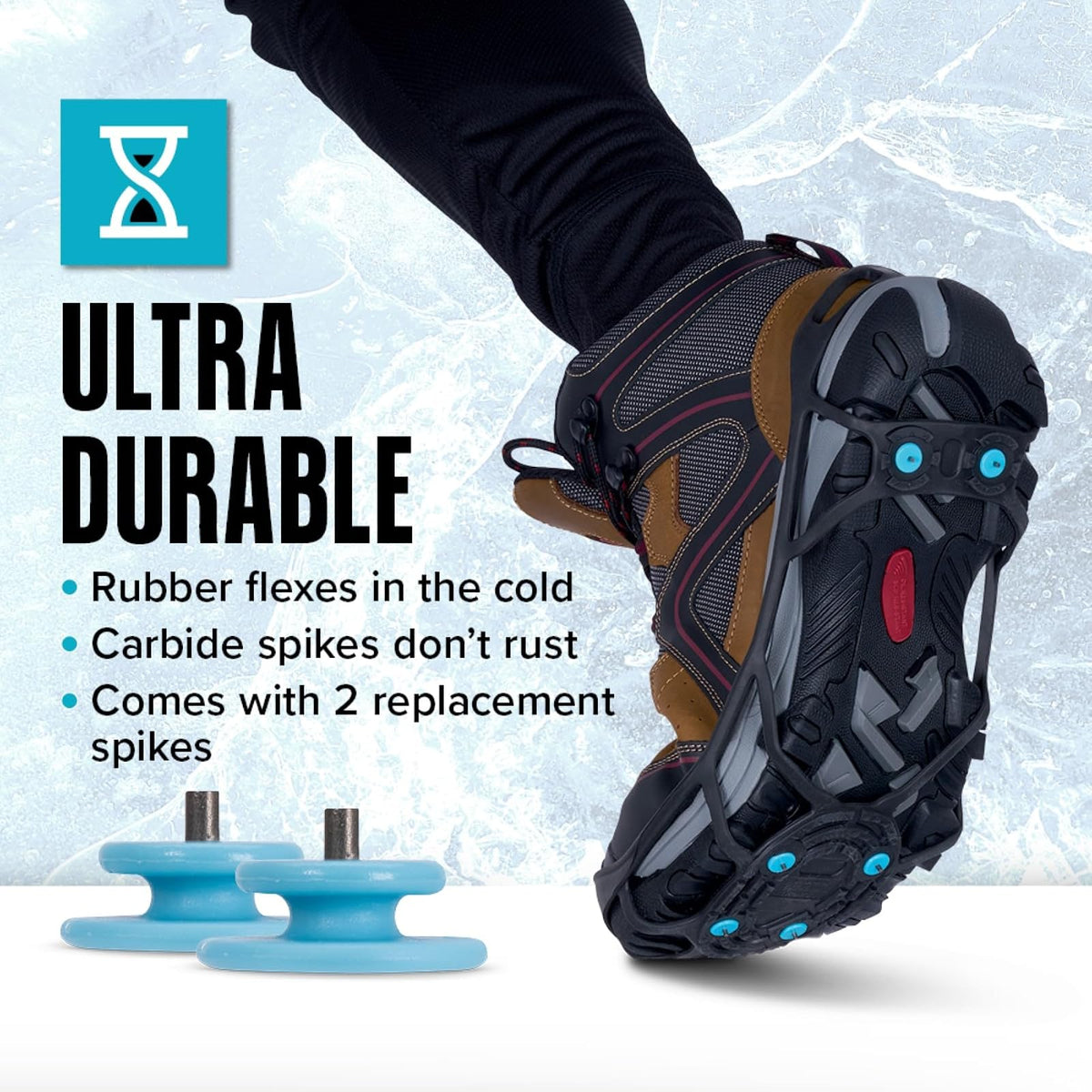 Due North Everyday G3 - Tacos de Hielo para Zapatos y Botas, Puntas de tracción para Hombres y Mujeres para Mejorar el Agarre en la Nieve y el Hielo