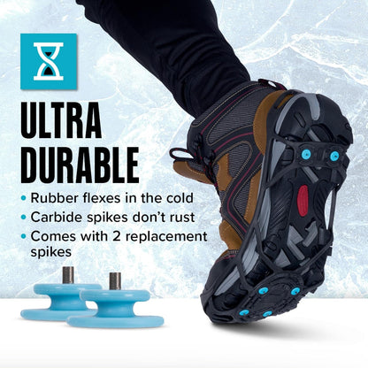 Due North Everyday G3 - Tacos de Hielo para Zapatos y Botas, Puntas de tracción para Hombres y Mujeres para Mejorar el Agarre en la Nieve y el Hielo