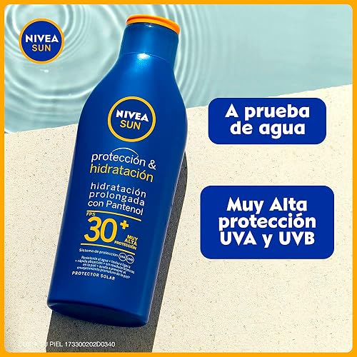 Protector Solar Corporal NIVEA SUN Protección E Hidratación Fps30+ 200Ml, Con Vitamina C Y Ácido Hialurónico,