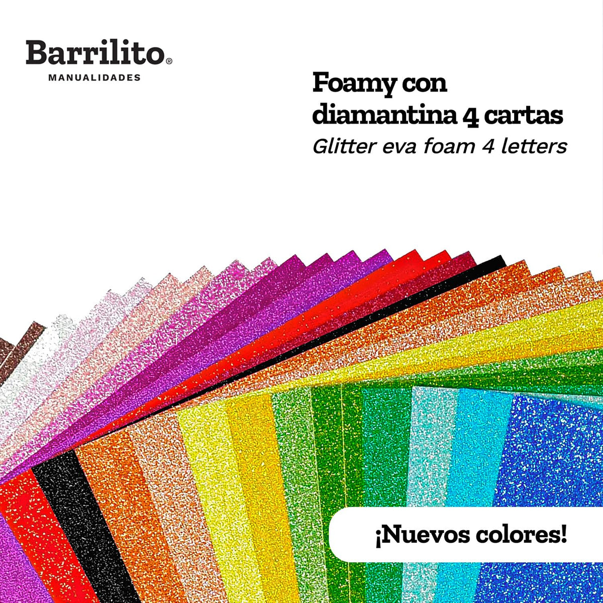 Barrilito Foamy Diamantinado. Tamaño 4 Cartas. 56x43cm. Verde Hoja. FD4C012