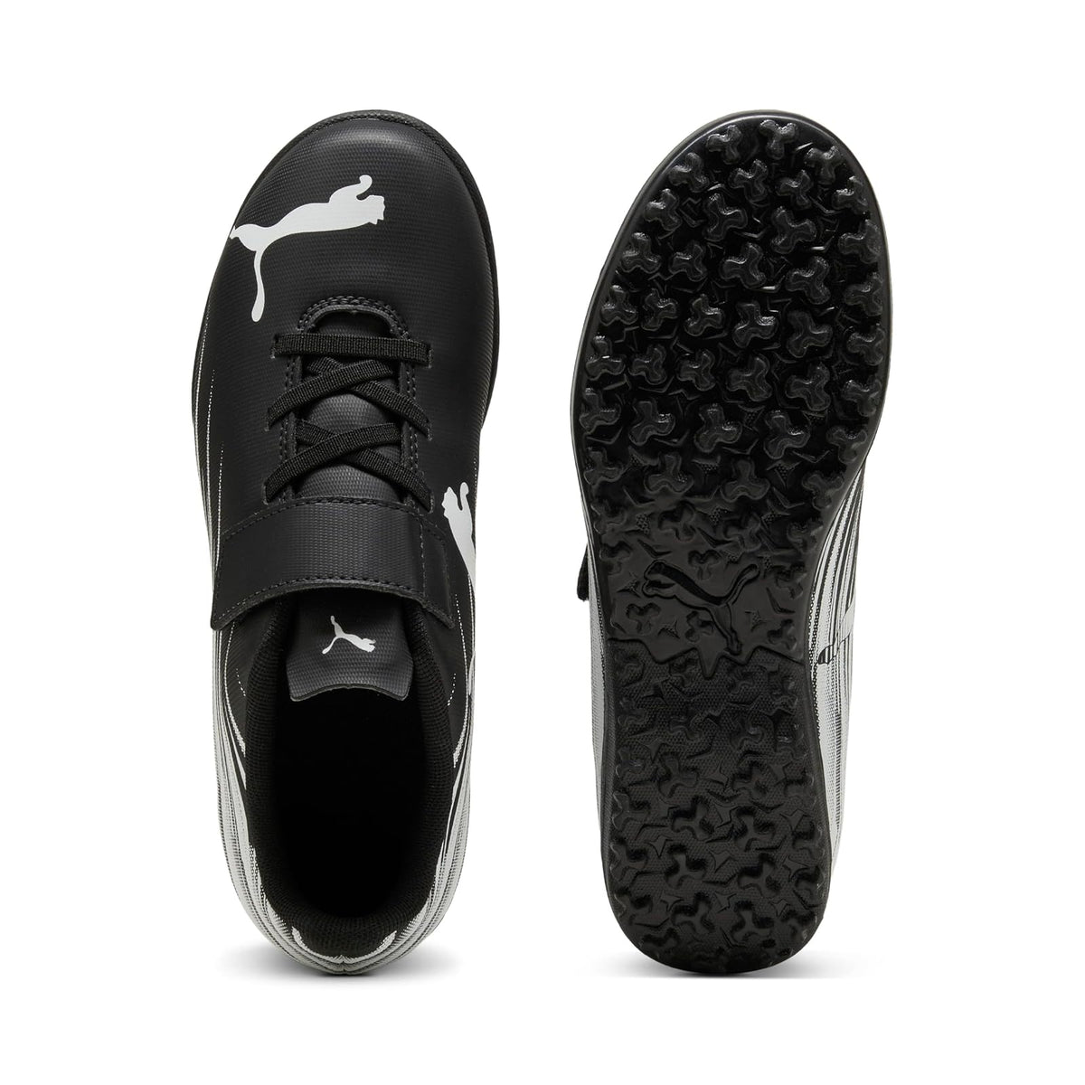 PUMA, Multitacos de Fútbol ATTACANTO II V Jr, Unisex, Negro, Talla 22