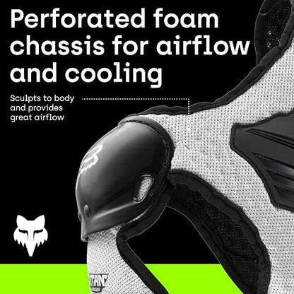 Fox Racing PeeWee Titan Youth Boys Roost Deflector MX/Off-Road/Dirt Bike Motorcycle Body Armor - Black/Silver / Medium/Large