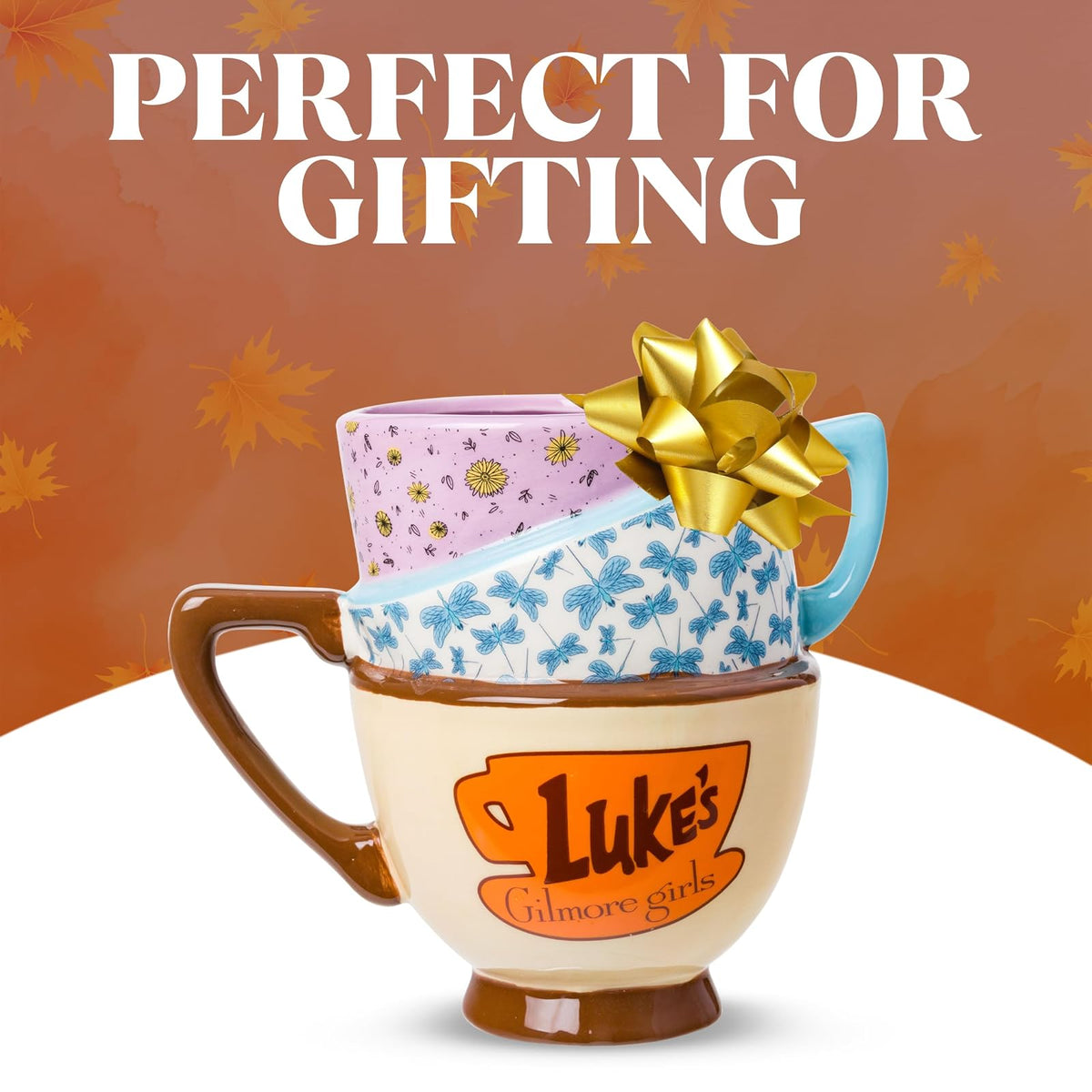 Silver Buffalo Gilmore Girls Destinations - Taza esculpida 3D de cerámica apilada