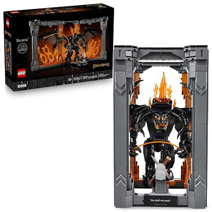 Lego Icons Rincón Entre Libros: El Señor de los Anillos: Balrog Kit de Decoración, Set de Construcción, Regalo para Adultos y Amantes de la Épica Trilogía Cinematográfica 10367