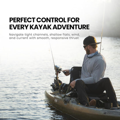 Newport Vessels Kayak Series - Motor eléctrico de arrastre de agua salada con indicador de batería LED (eje de 24 pulgadas)