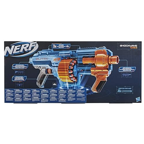 NERF Elite 2.0 Shockwave RD-15 - Lanzador de Juguete Adaptable con 30 Dardos