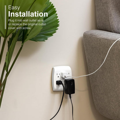GE 6-Outlet Extender Wall Tap, 2 Pack, Grounded Adapter, Charging Station, 3-Prong, Secure Install, UL Listed, White, 46852
